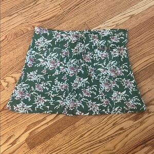 Banana Republic Green Floral Mini Skirt Size XS